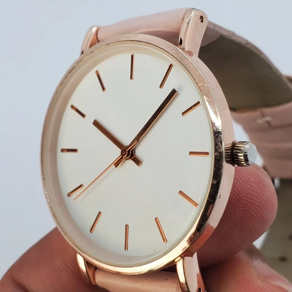 Women's‎ Watch 36MM White Dial Light Pink Bands New Battery